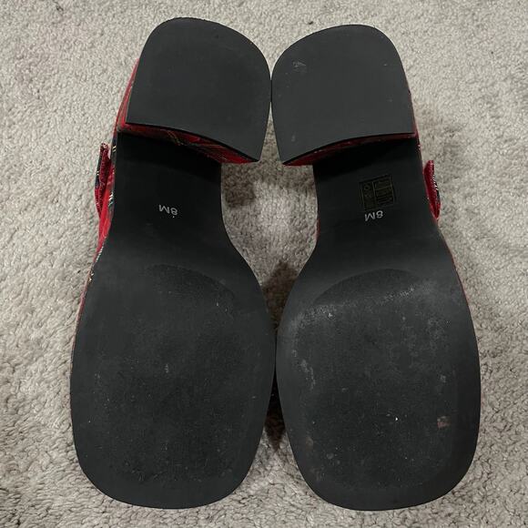 Jeffrey Campbell Umino Plaid Platform Mary Jane Pump Womens Size 8 Christmas Red - Picture 10 of 11